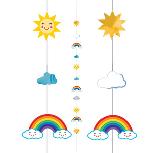 Sun Rainbow And Clouds Fun String Balloon Tail 182cm