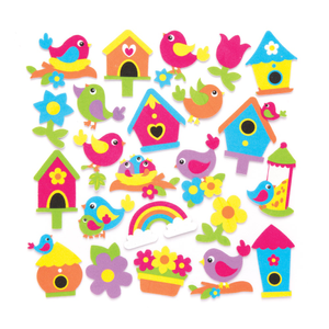 Vogel stickers van foam