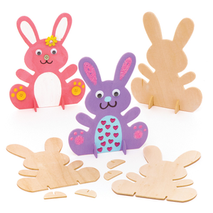 Lapins en bois à poser