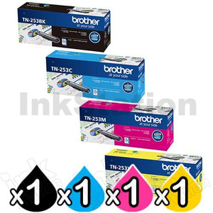 4 Pack Genuine Brother TN-253 Toner Combo [1BK,1C,1M,1Y]