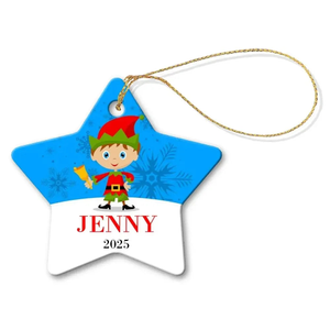 Elf Star Porcelain Ornament