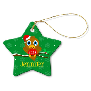 Bird Star Porcelain Ornament