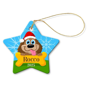 Dog Star Porcelain Ornament