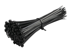 Cable Zip Ties Nylon 370 x 4.8mm Black Bag of 100 Plastic