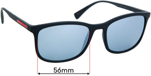 Sunglass Fix Replacement Lenses for Prada SPS01T &amp; PS01TS - 56mm Wide