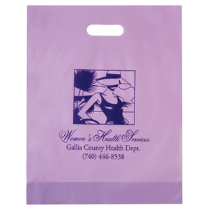 12  x 15 Frosted Die Cut Bag with Gusset - Ink  Imprint