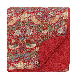 Strawberry Thief Quilted Bedspread - Crimson