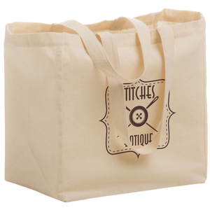 Wide  Cotton Canvas Grocery  Bag