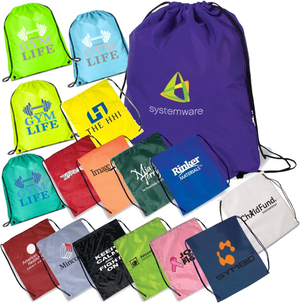 Premium  Poly Drawstring Backpack In Brilliant  Colors