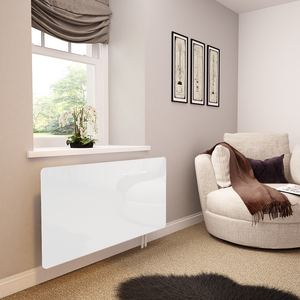 High Gloss White Glass Radiator Cover - Large