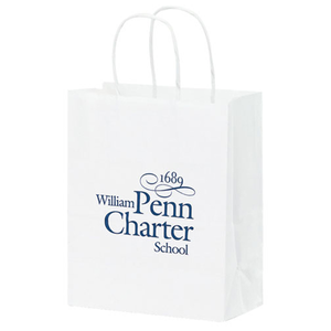 8  x 10 1/2 Twisted Paper Handle Shopping Bag -  White
