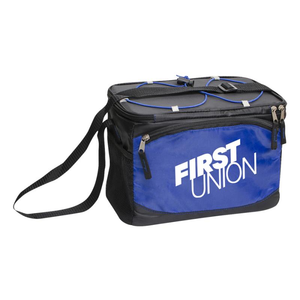 Six Can Insulated Polyester Cooler with Zip Pocket