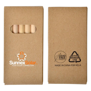 Six Mini Lead Free Coloured Pencils Cardboard Set