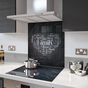 Glass Splashback - Word Collage - Made To Measure