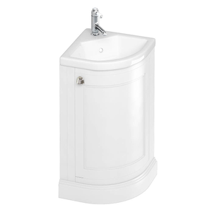 Burlington Freestanding Corner Vanity Unit - Matt White - 430mm Wide