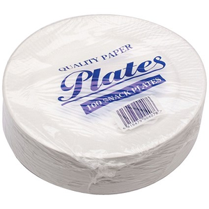 Disposable Paper Plates, 177mm Diameter, Pack of 100