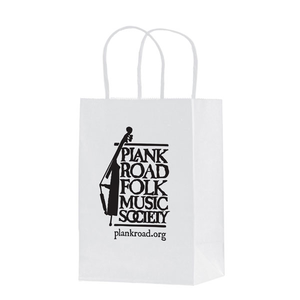 5  x 8 Twisted Paper Handle Shopping Bag -  White
