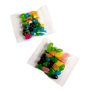 Jelly Bean Sticker Bags 25g Mixed Colour Promotional Treats