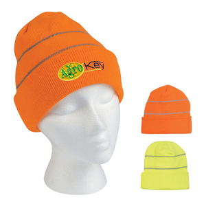 Knit  Beanie with Reflective  Stripes