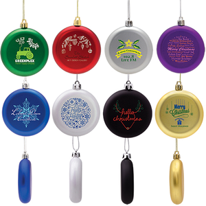 Boxed  Shatter Resistant Flat Round  Ornament