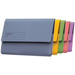 Guildhall Document Wallets, 285gsm, Foolscap, Assorted, Pack of 50