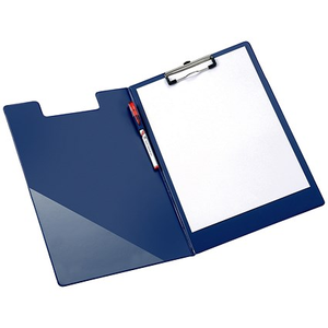 Q-Connect PVC Foldover Clipboard, A4, Blue