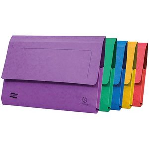 Exacompta Europa Pocket Document Wallets, 265gsm, Foolscap, Assorted, Pack of 25