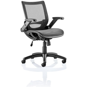 Fuller Mesh Operator Chair, Adjustable Arms, Black