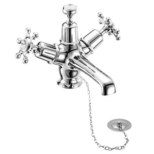 Burlington Birkenhead Basin Mixer Tap with Ceramic Indice & Plug and Chain