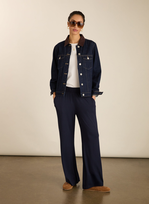 Palazzo Trousers - 10 (UK Size 10) / Classic Navy