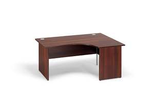 Walnut Curved Executive Panel Leg Office Desk