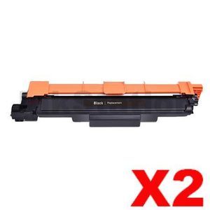 2 x Compatible Brother TN-253BK Black Toner Cartridge - 2,500 pages