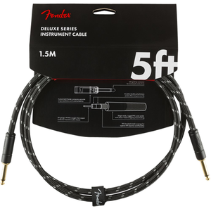 Fender Deluxe Series Instrument Cable - Straight / Straight - 5ft (Black Tweed)
