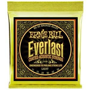 Ernie Ball Everlast Coated 80/20 Bronze Acoustic Guitar Strings - Light (11-52)