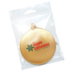 SAMPLE  Flat Round Satin Finish Shatterproof  Ornament