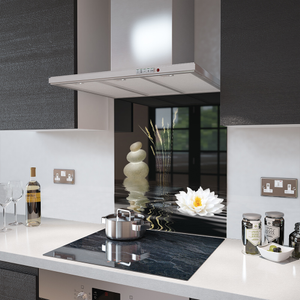 Glass Splashback in Water Lily - 60cm Wide x 75cm High