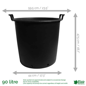Plant Pots with Handles | Heavy-Duty Plastic Containers/Tubs (30L-130L Sizes) - 90/95 Litre, 4