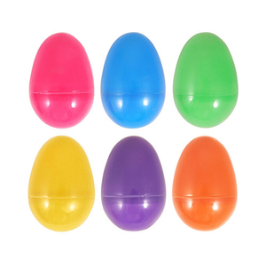 Assorted Colour Large Refillable Easter Egg Plastic Capsules 8cm - Pack of 6