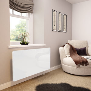 High Gloss White Glass Radiator Cover - Extra Small