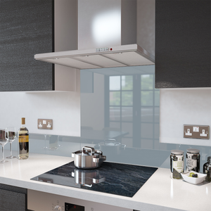 Squirrel Grey - Kitchen Glass Splashback - 90cm Wide x 80cm High