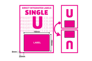 Single Integrated Labels - Style U - 1,000 Sheets