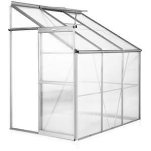 Greenhouse - lean-to style, aluminium frame, sliding door, skylight, 192 x 128 x 202 cm