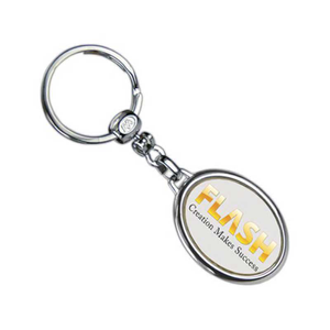Die  Cast Metal  Domed Key Tag -  Oval