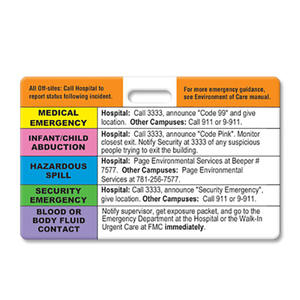 Hospital Emergency Badge with Slot