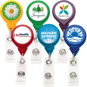 Best  Round Badge Reel With Alligator Clip-Translucent  Color
