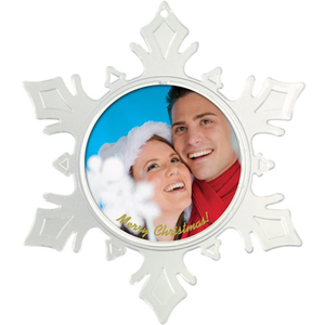 Large  Snap-In Photo Snowflake  Ornament
