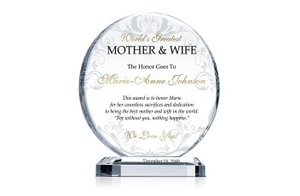 Best Wife & Mother Award Plaque