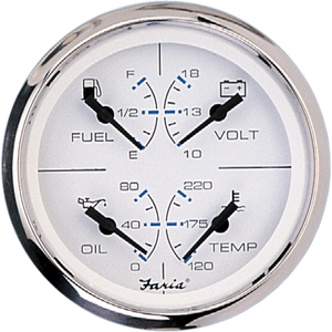 Chesapeake White SS 4-in-1 Combination Gauge GF0008 | Faria 33851