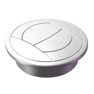 3" Round Global Style White Plastic Grille