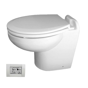 Marine Elegance Toilet, 12V - Fresh Water w/STC Control | Raritan 220HF012